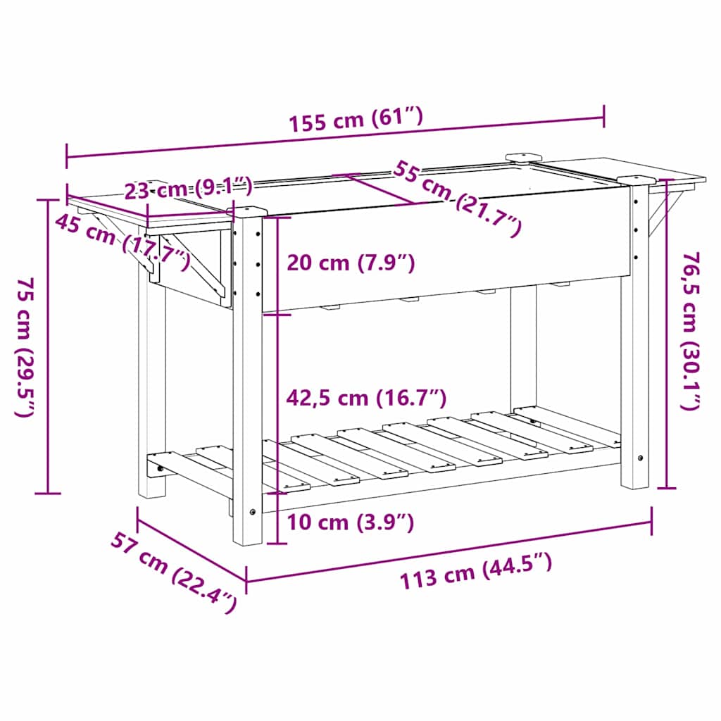 Garden Planter Beige Solid Fir Wood