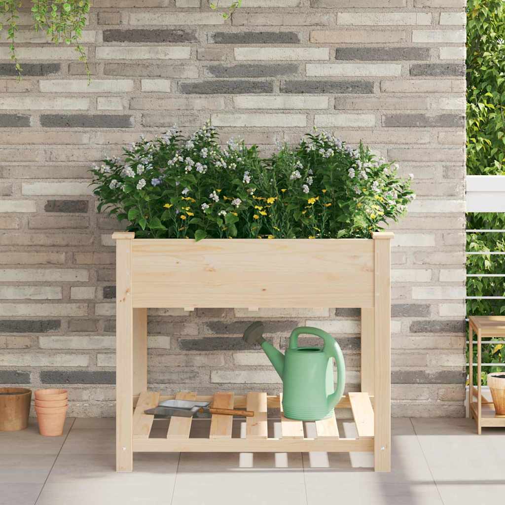 Garden Planter Beige Solid Fir Wood