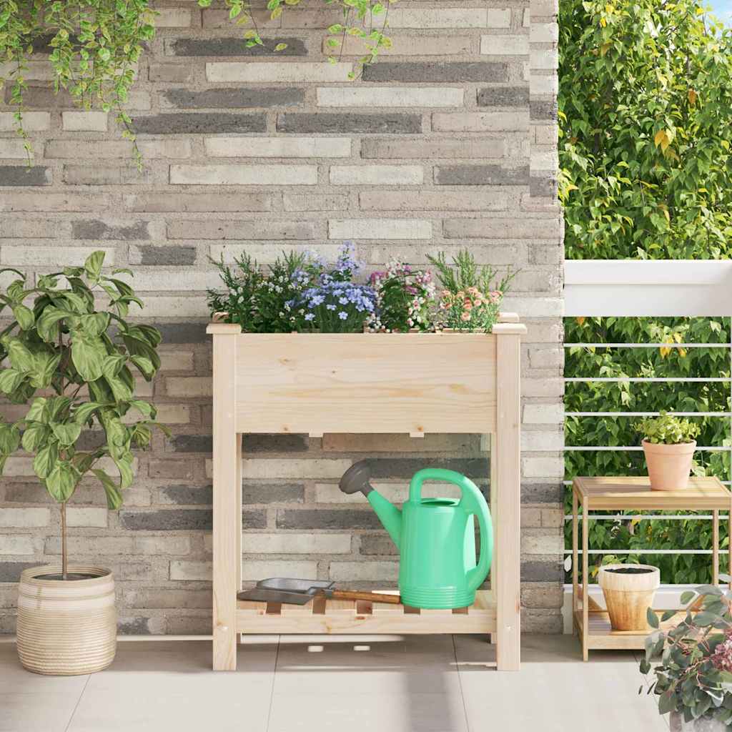 Garden Planter Beige Solid Fir Wood