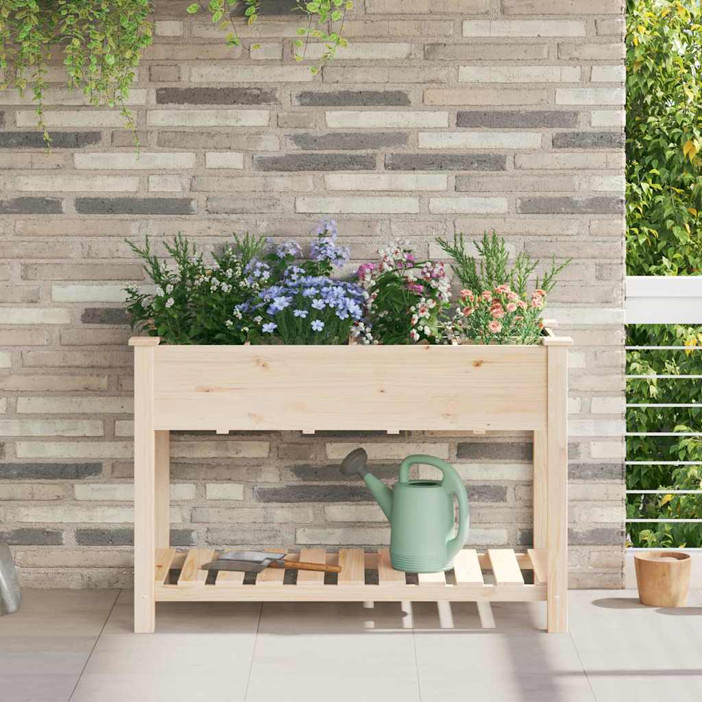 Garden Planter Beige Solid Fir Wood