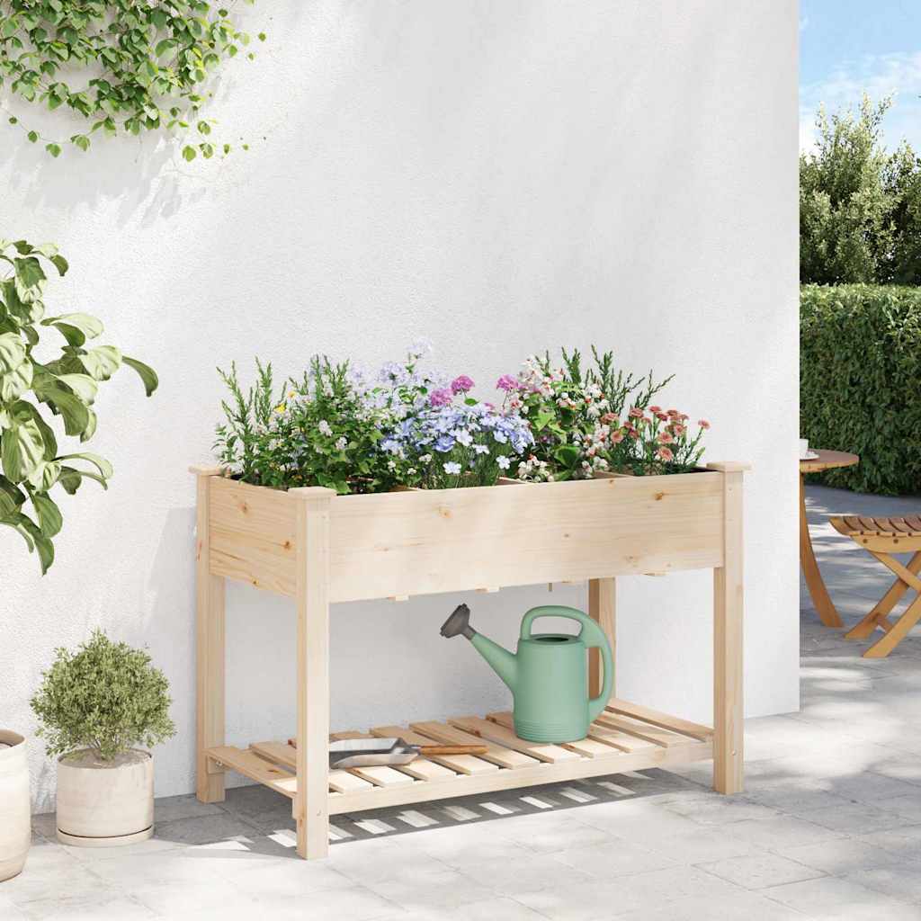 Garden Planter Beige Solid Fir Wood