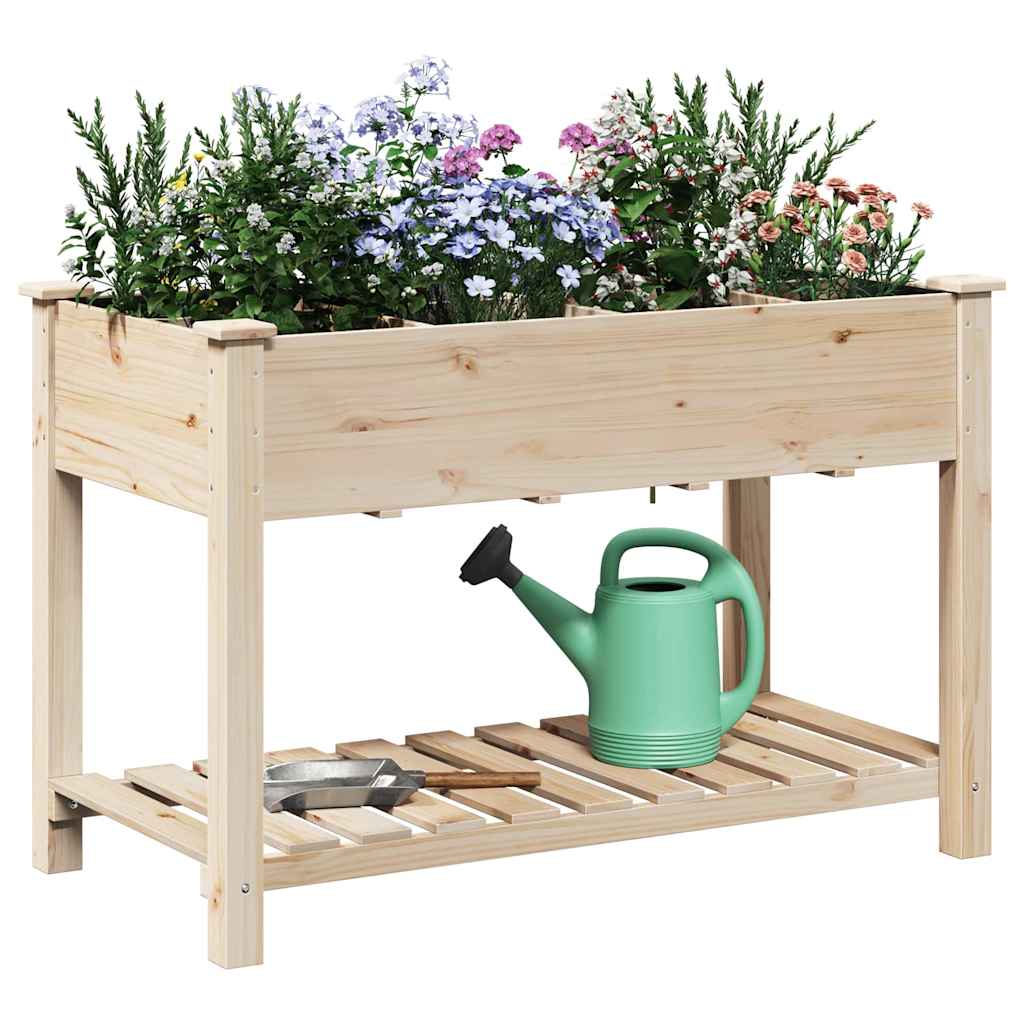 Garden Planter Beige Solid Fir Wood