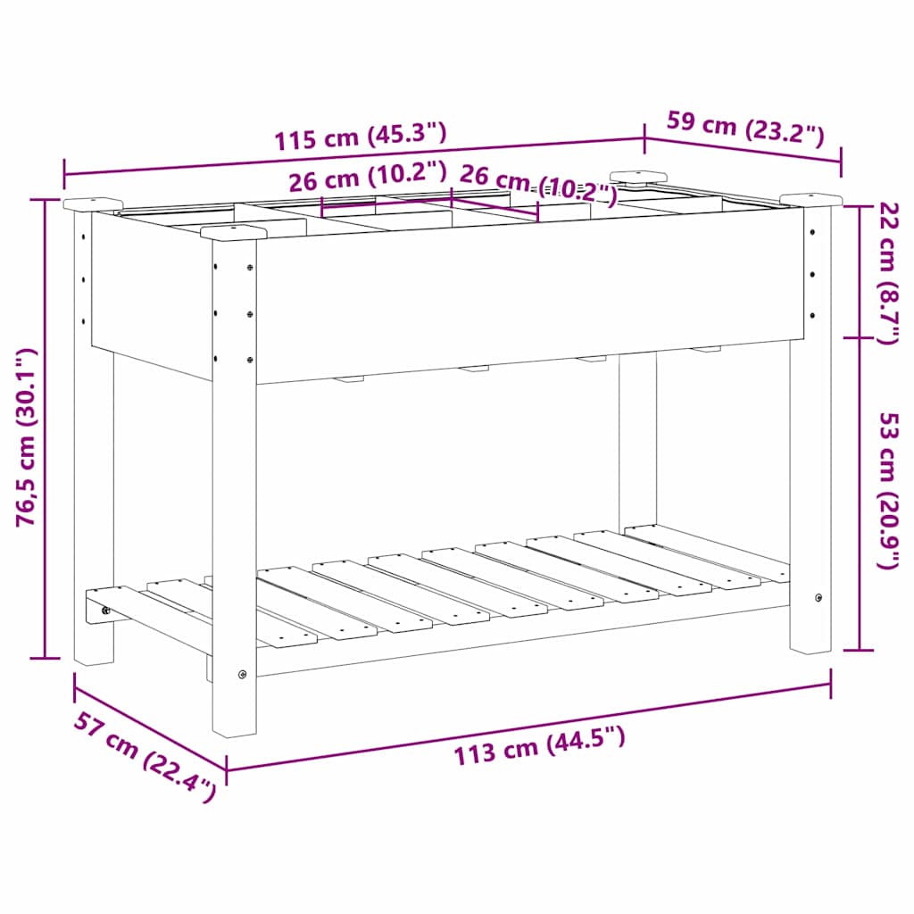 Garden Planter Beige Solid Fir Wood