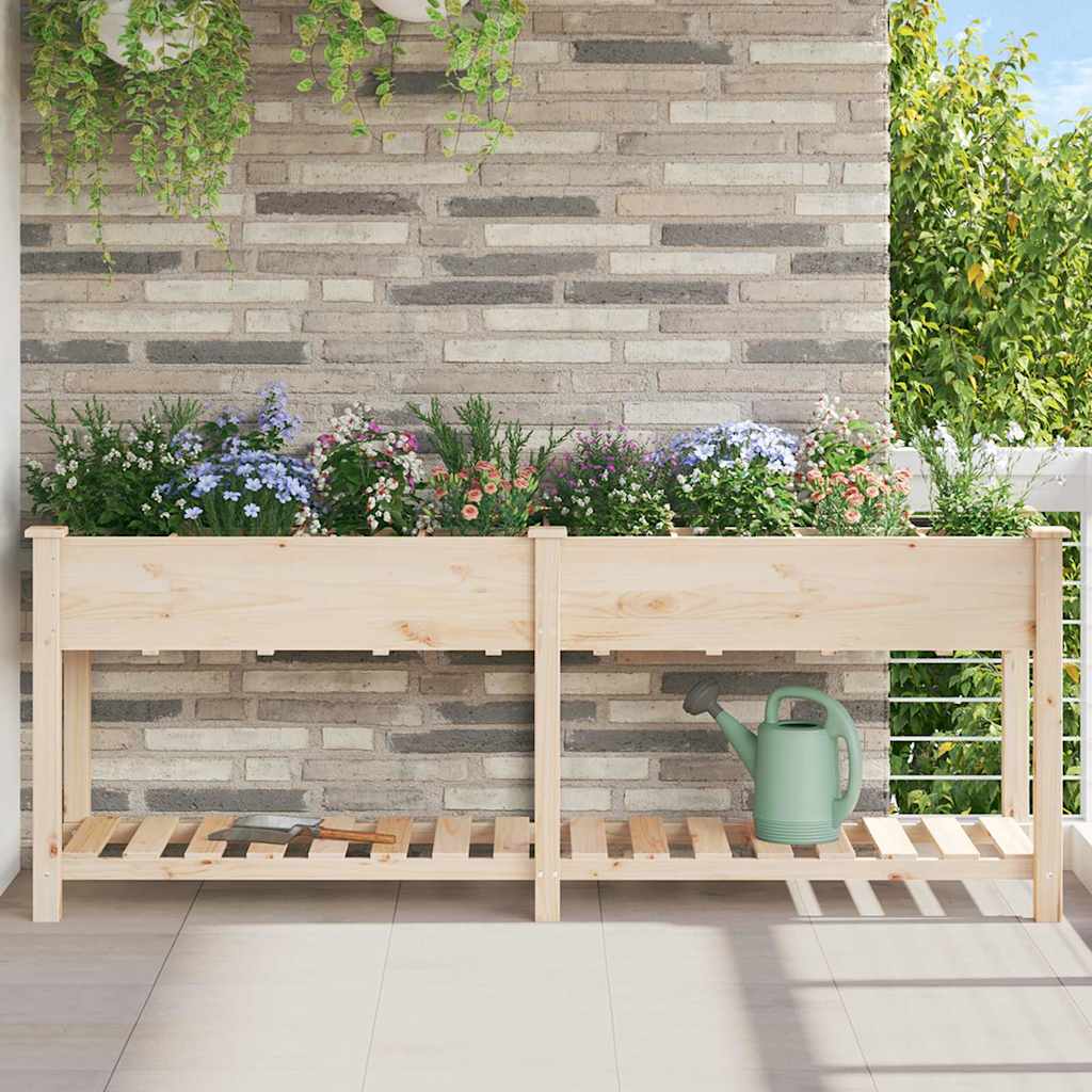 Garden Planter Beige Solid Fir Wood