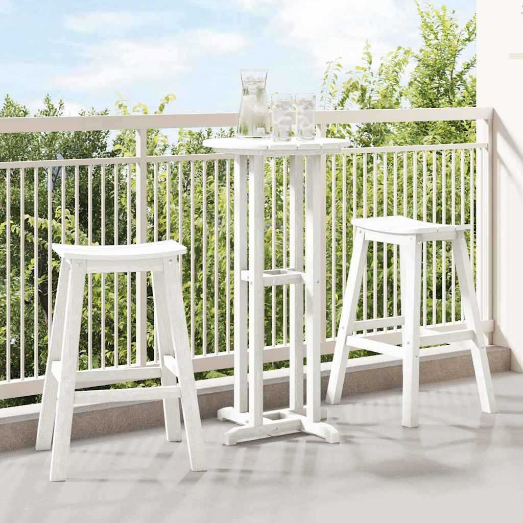 Outdoor Furniture Set Garden Bar 3 Pcs Hdpe White Light Grey Black Removable 55