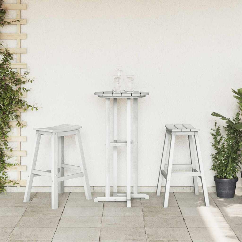 Outdoor Furniture Set Garden Bar 3 Pcs Hdpe White Light Grey Black Removable 55
