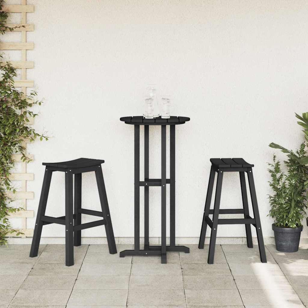 Outdoor Furniture Set Garden Bar 3 Pcs Hdpe White Light Grey Black Removable 55