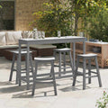 Outdoor Furniture Set Garden Bar 4 Pcs Light Grey Hdpe Removable