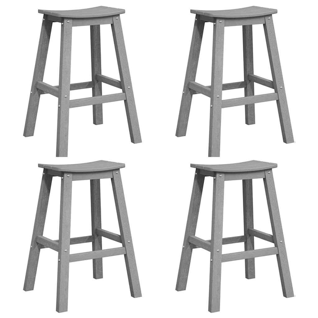 Outdoor Furniture Set Garden Bar 4 Pcs Light Grey Hdpe Removable