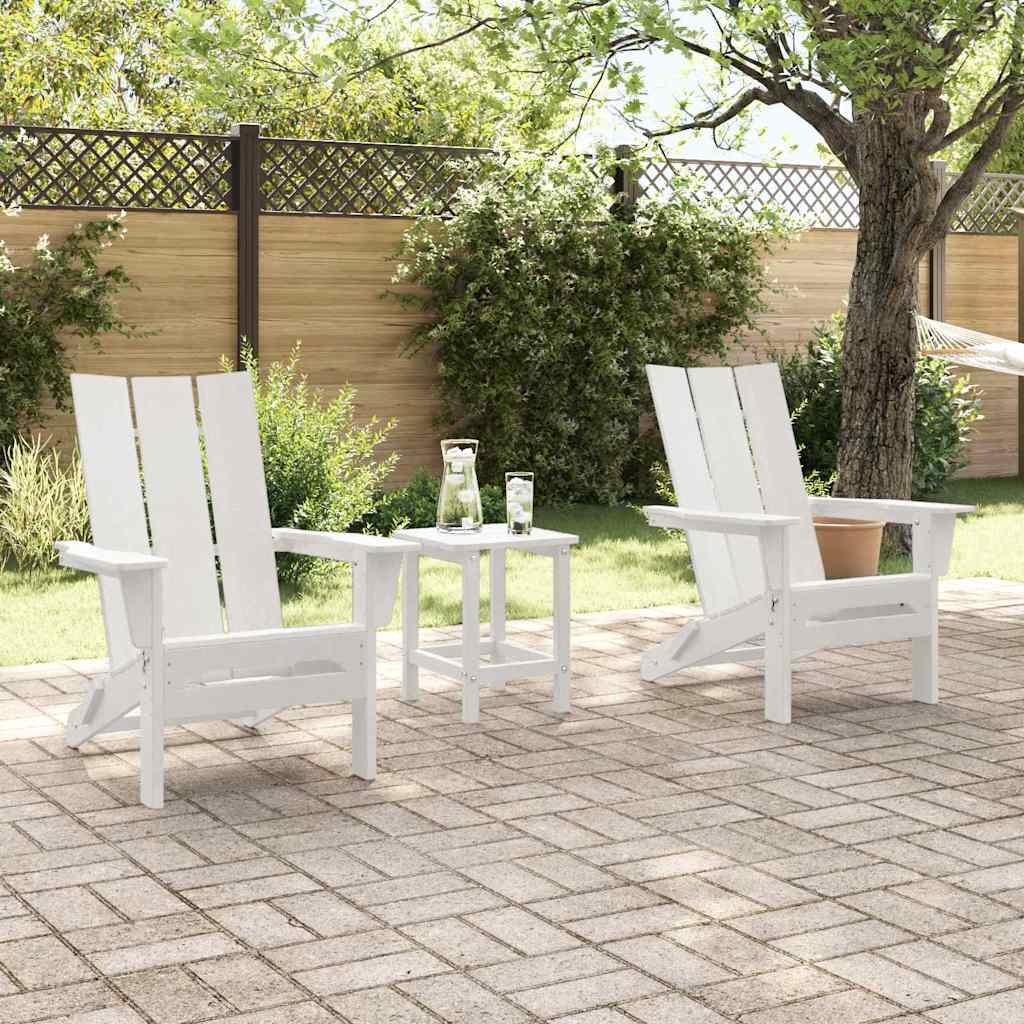 Outdoor Chair Garden 3 Pcs 80.5 X 74.5 92 Cm Polyethylene Black Light Grey White