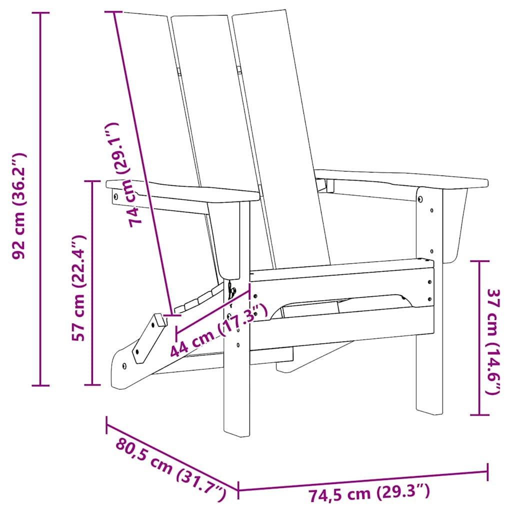 Outdoor Chair Garden 3 Pcs 80.5 X 74.5 92 Cm Polyethylene Black Light Grey White