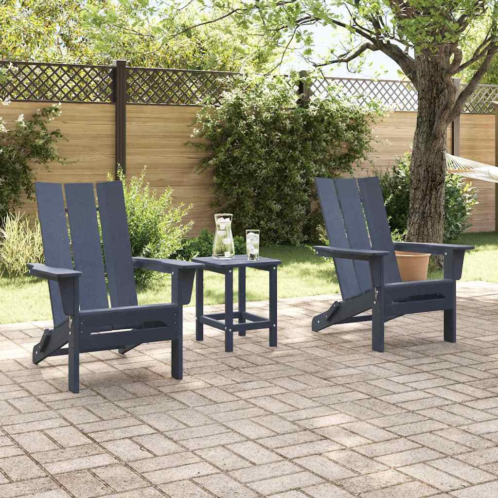 Outdoor Chair Garden 3 Pcs 80.5 X 74.5 92 Cm Polyethylene Black Light Grey White