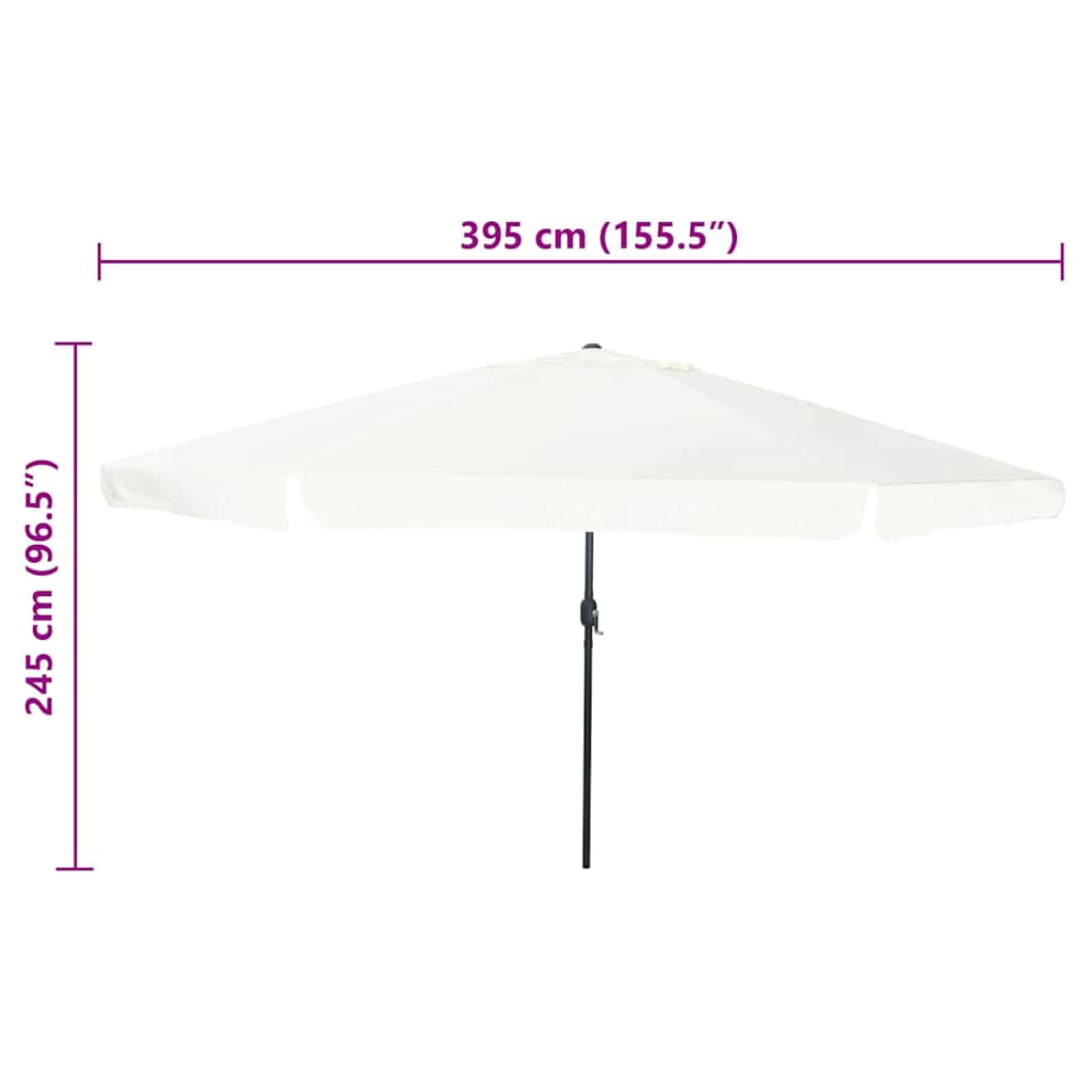 Garden Parasol 394X394Cm Large Outdoor Umbrella UV Resistant Black Anthracite 39