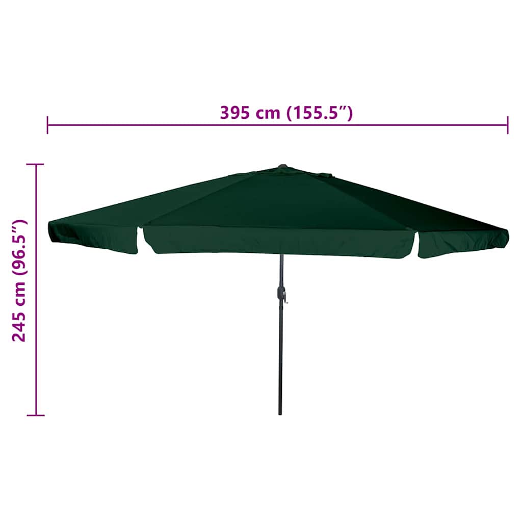 Garden Parasol 394x394cm Large Outdoor Umbrella UV Resistant Black Anthracite 39