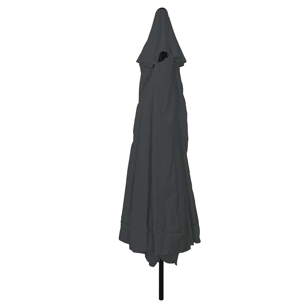 Garden Parasol 394x394cm Large Outdoor Umbrella UV Resistant Black Anthracite 39