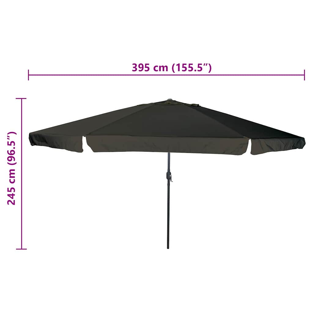 Garden Parasol 394 X 394 X 248 Cm Polyester And Steel