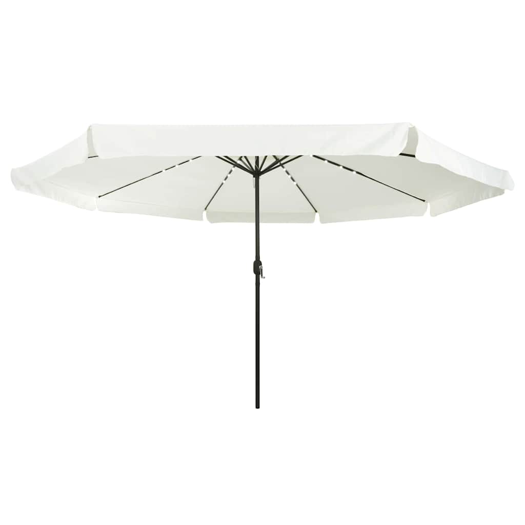 Garden Parasol 395x395cm LED Outdoor Umbrella UV Resistant Black Anthracite Sand
