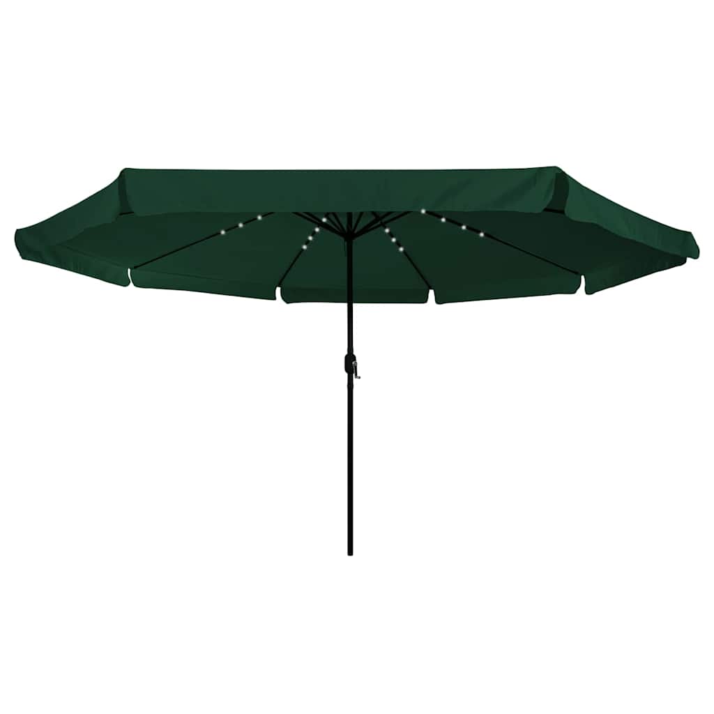Garden Parasol 395x395cm LED Outdoor Umbrella UV Resistant Black Anthracite Sand