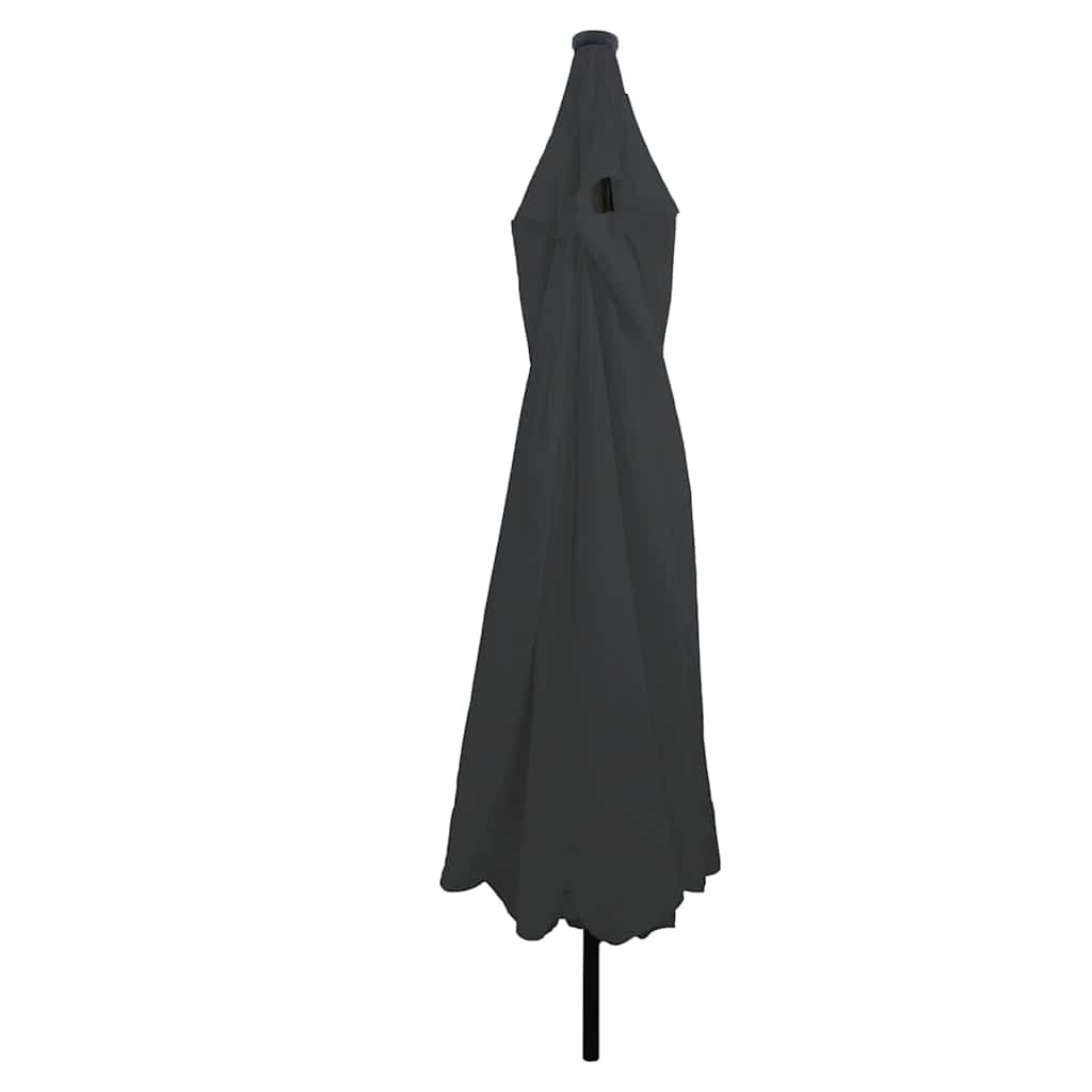 Garden Parasol 395x395cm LED Outdoor Umbrella UV Resistant Black Anthracite Sand