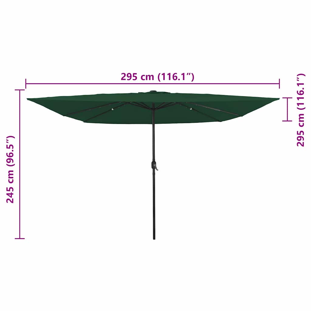Garden Parasol 295 X 295 X 245 Cm Polyester And Steel