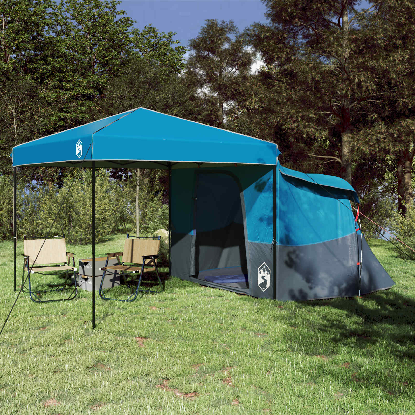 Camping Tent Set Folding 2 Pcs Taffeta And Fabric