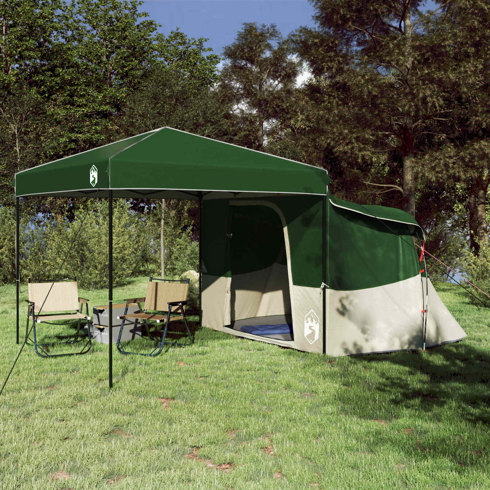 Camping Tent Set Folding 2 Pcs Taffeta And Fabric