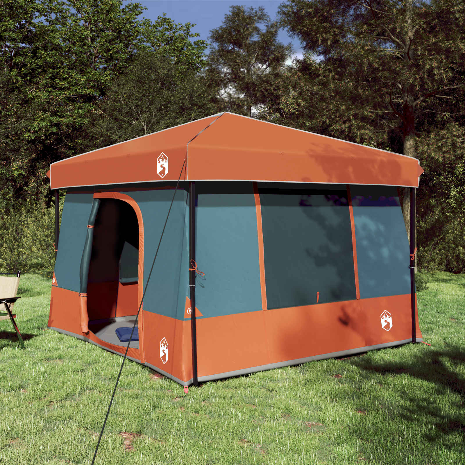 Camping Tent Set Folding 2 Pcs Taffeta And Fabric