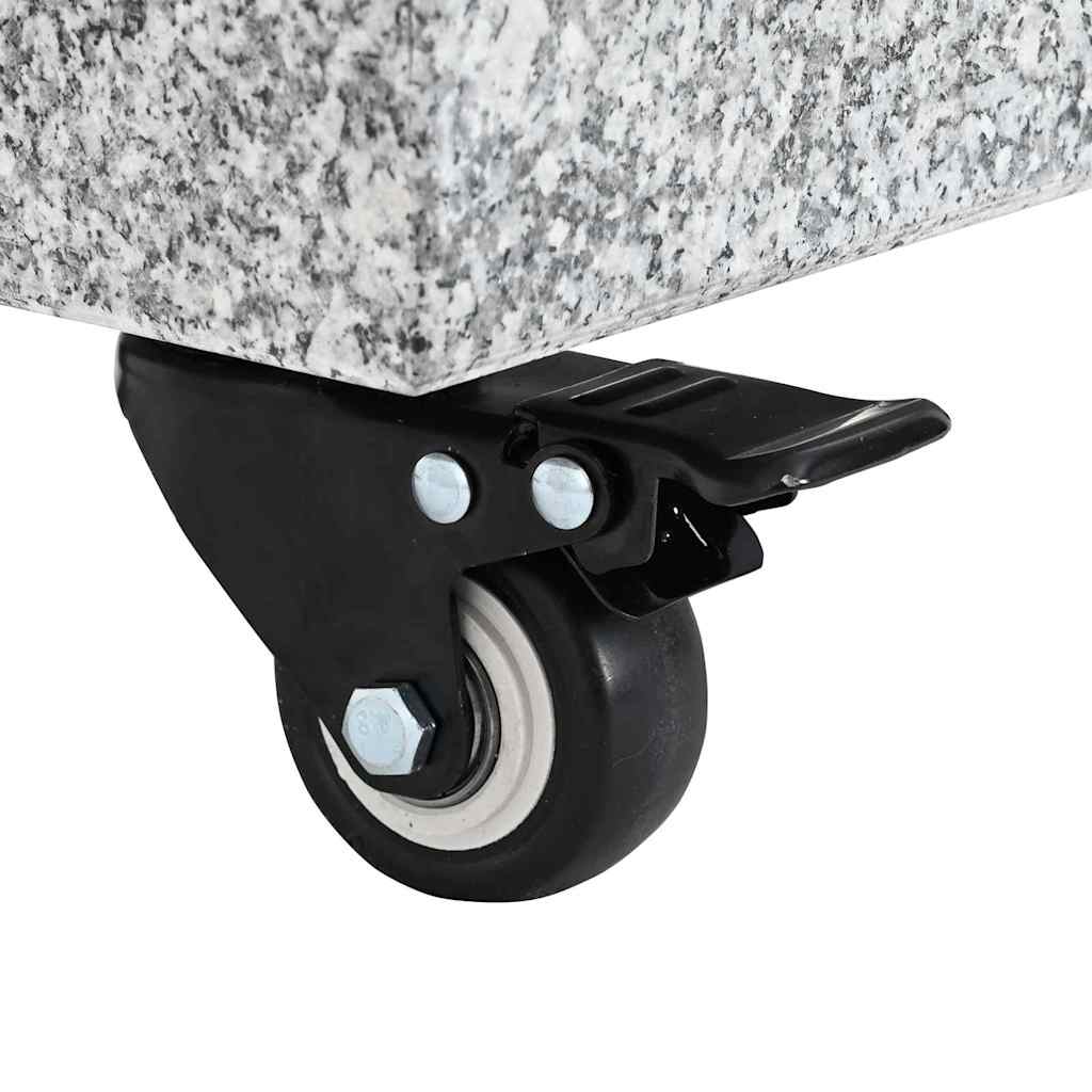 Outdoor Umbrella Bases Parasol Base Granite 25 Kg Rectangular Grey Black 45 cm
