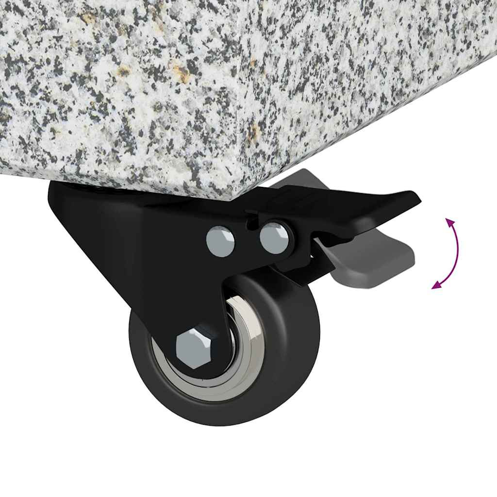 Outdoor Umbrella Bases Parasol Base Granite 25 Kg Rectangular Grey Black 45 cm