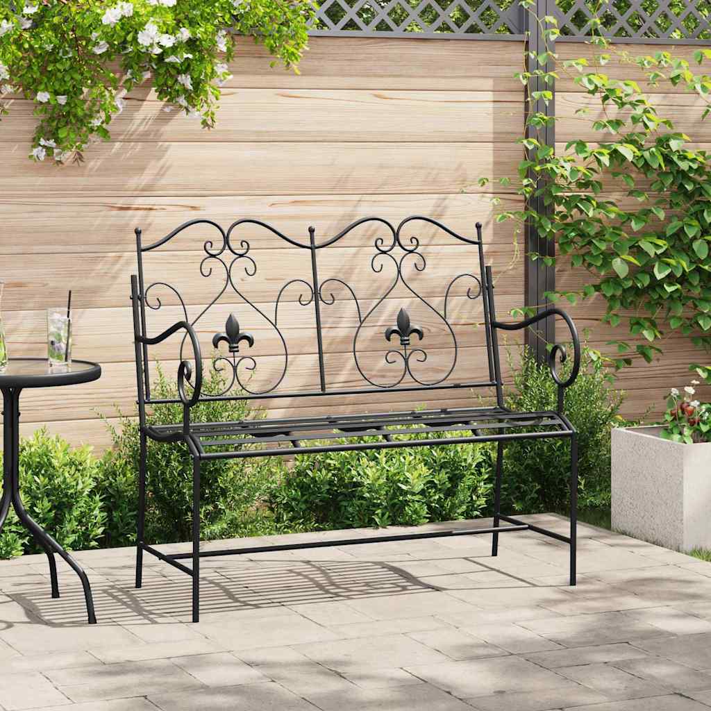 Outdoor Bench Antique Steel Garden Vintage Patio Park Seat 104cm Bronze Style Bl