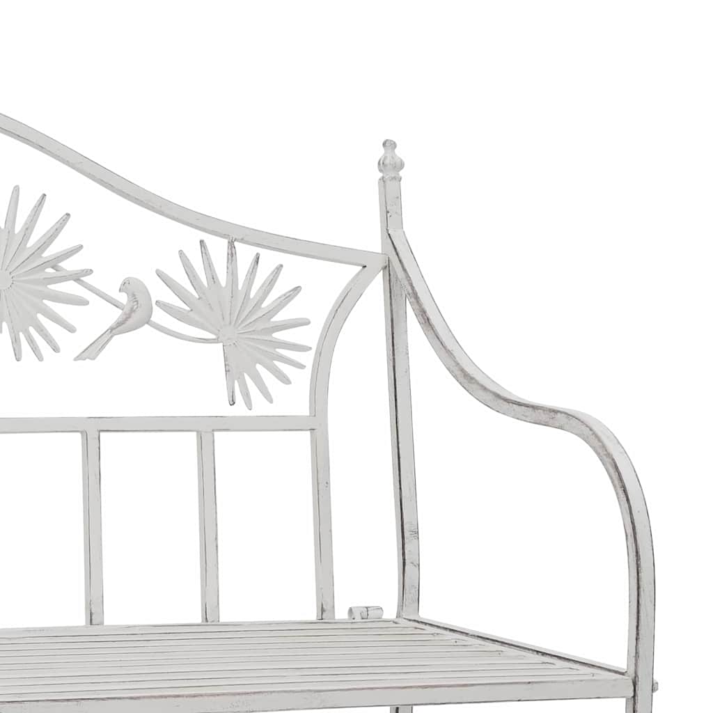 Outdoor Bench Steel Garden 104cm Patio Park Seat Weather Resistant Black Heavy W