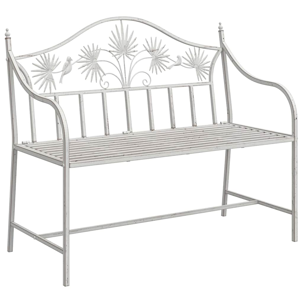 Outdoor Bench Steel Garden 104Cm Patio Park Seat Weather Resistant Black Heavy W