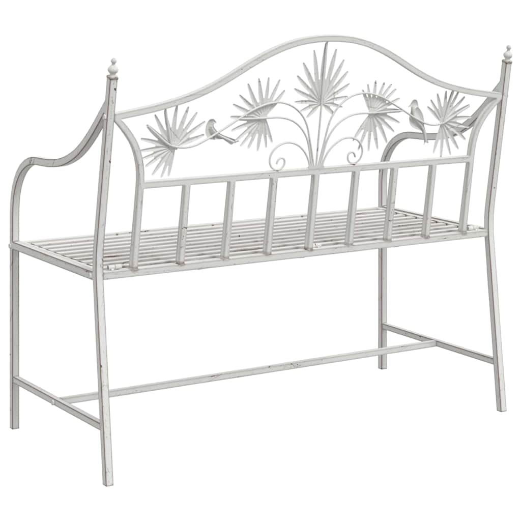 Outdoor Bench Steel Garden 104Cm Patio Park Seat Weather Resistant Black Heavy W