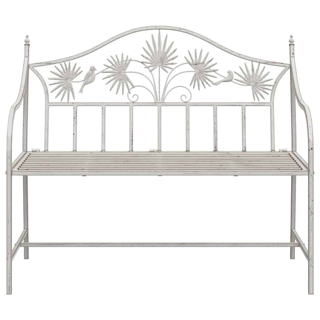 Outdoor Bench Steel Garden 104Cm Patio Park Seat Weather Resistant Black Heavy W