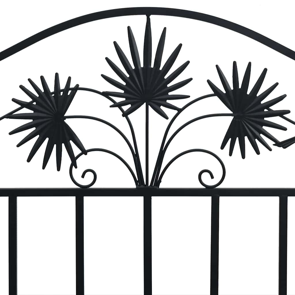 Outdoor Bench Steel Garden 104cm Patio Park Seat Weather Resistant Black Heavy W