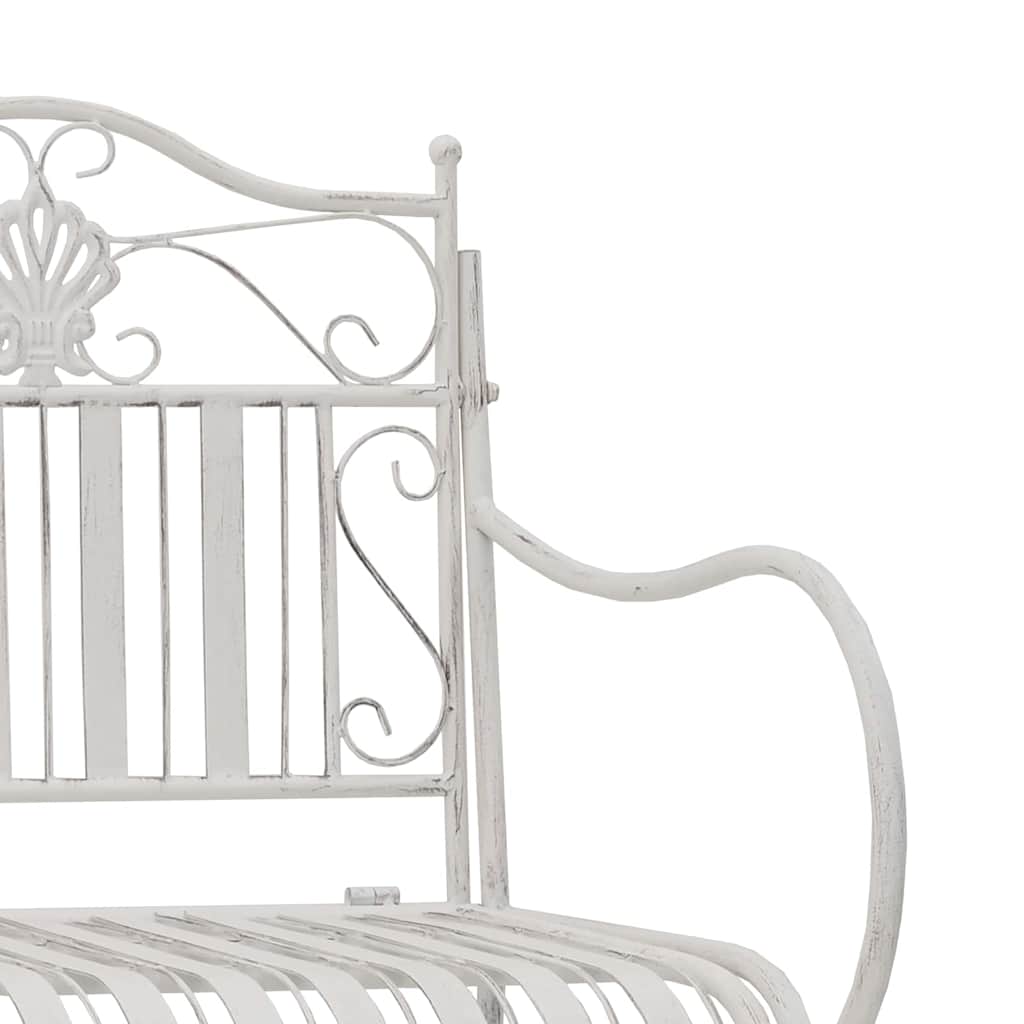 Outdoor Bench Antique Steel Garden Vintage Patio Park Seat Weather Resistant Bla