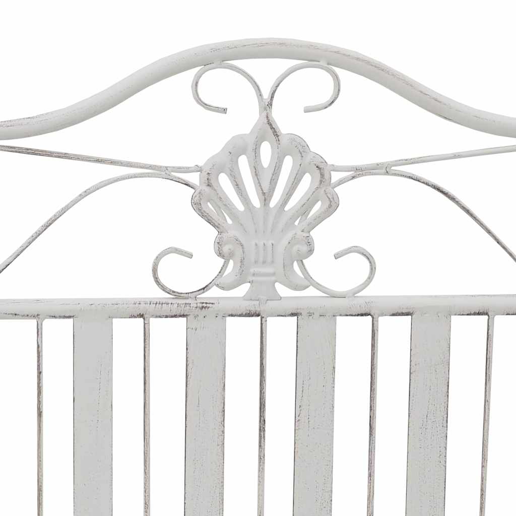 Outdoor Bench Antique Steel Garden Vintage Patio Park Seat Weather Resistant Bla