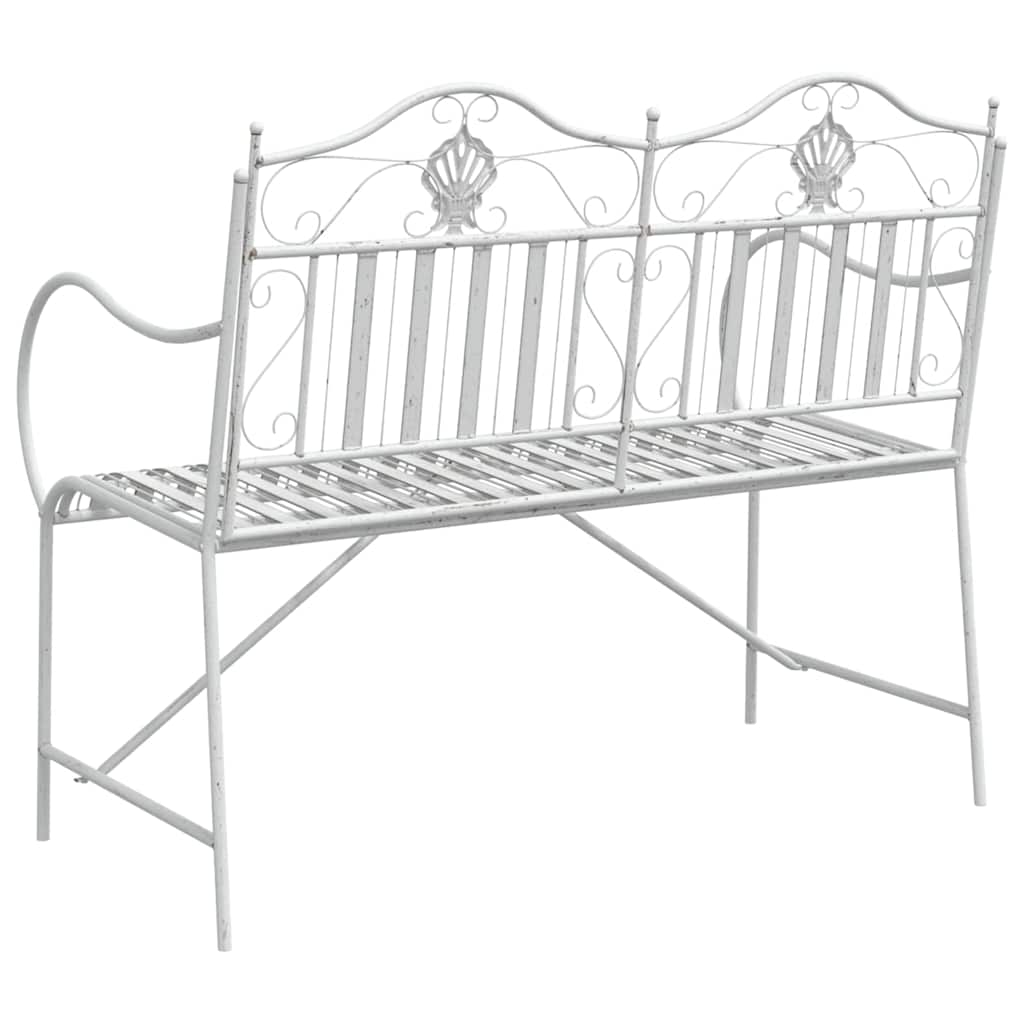 Outdoor Bench Antique Steel Garden Vintage Patio Park Seat Weather Resistant Bla