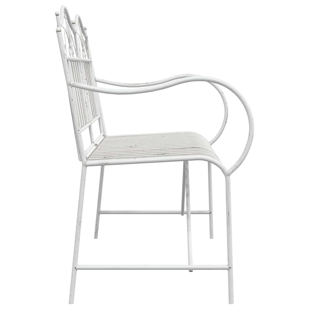 Outdoor Bench Antique Steel Garden Vintage Patio Park Seat Weather Resistant Bla