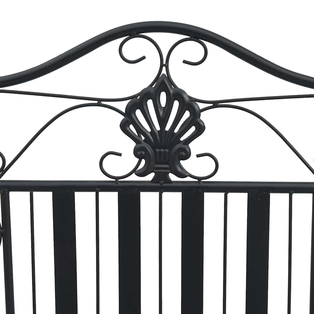 Outdoor Bench Antique Steel Garden Vintage Patio Park Seat Weather Resistant Bla