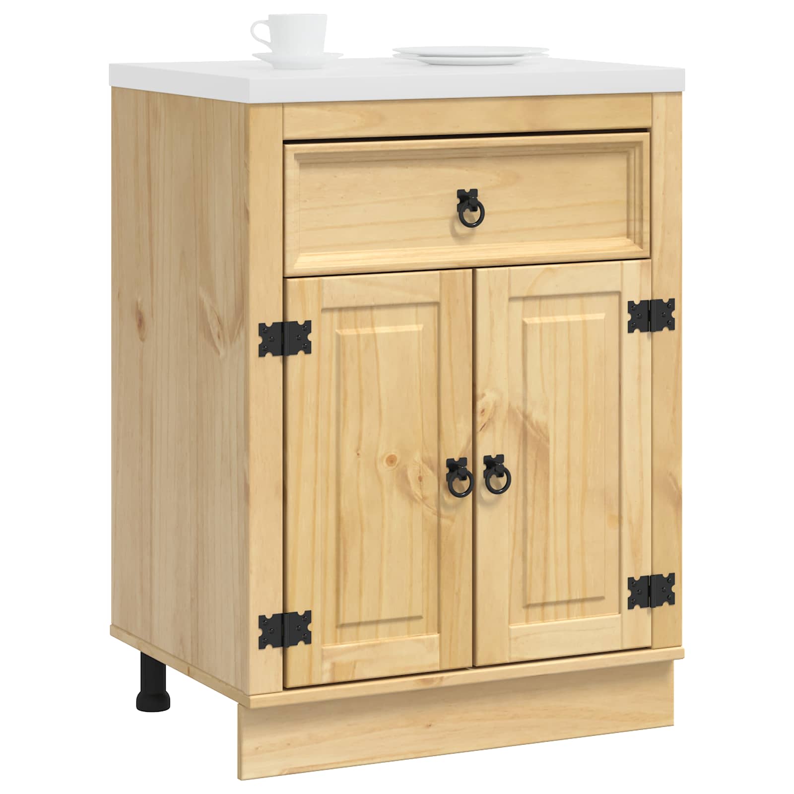 Cabinet Ski 66 X 58 X 207 Cm Solid Pine Wood