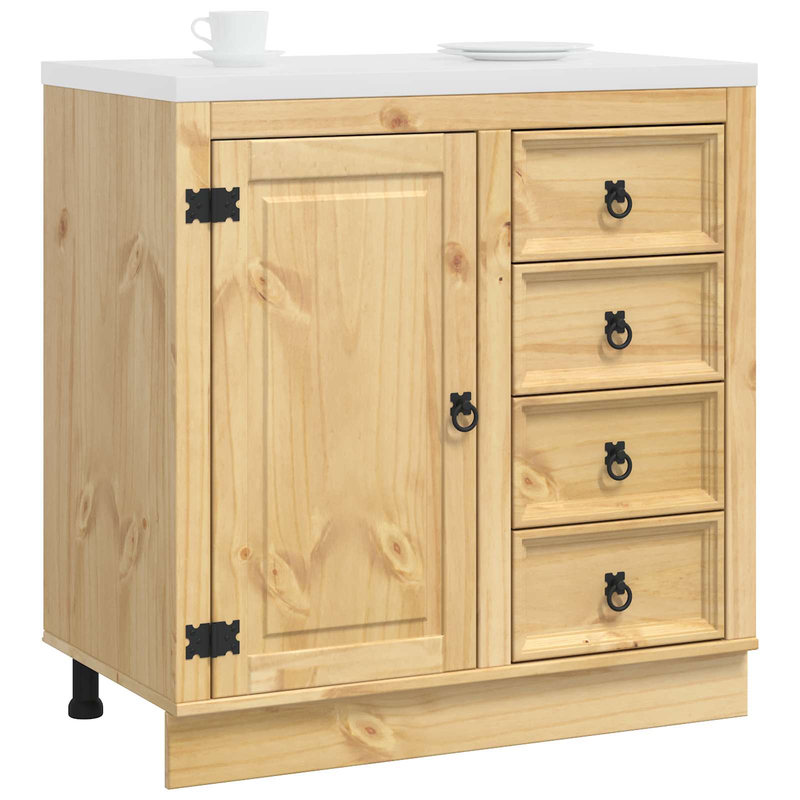 Cabinet Ski 66 X 58 X 207 Cm Solid Pine Wood