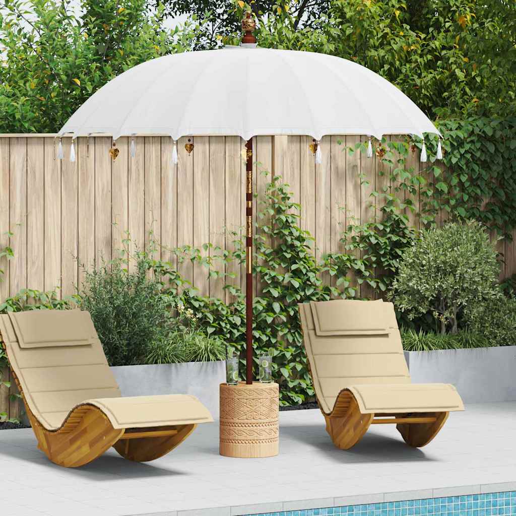 Balinese Parasol Cream 220 X 220 X 260 Cm Cotton And Solid Wood