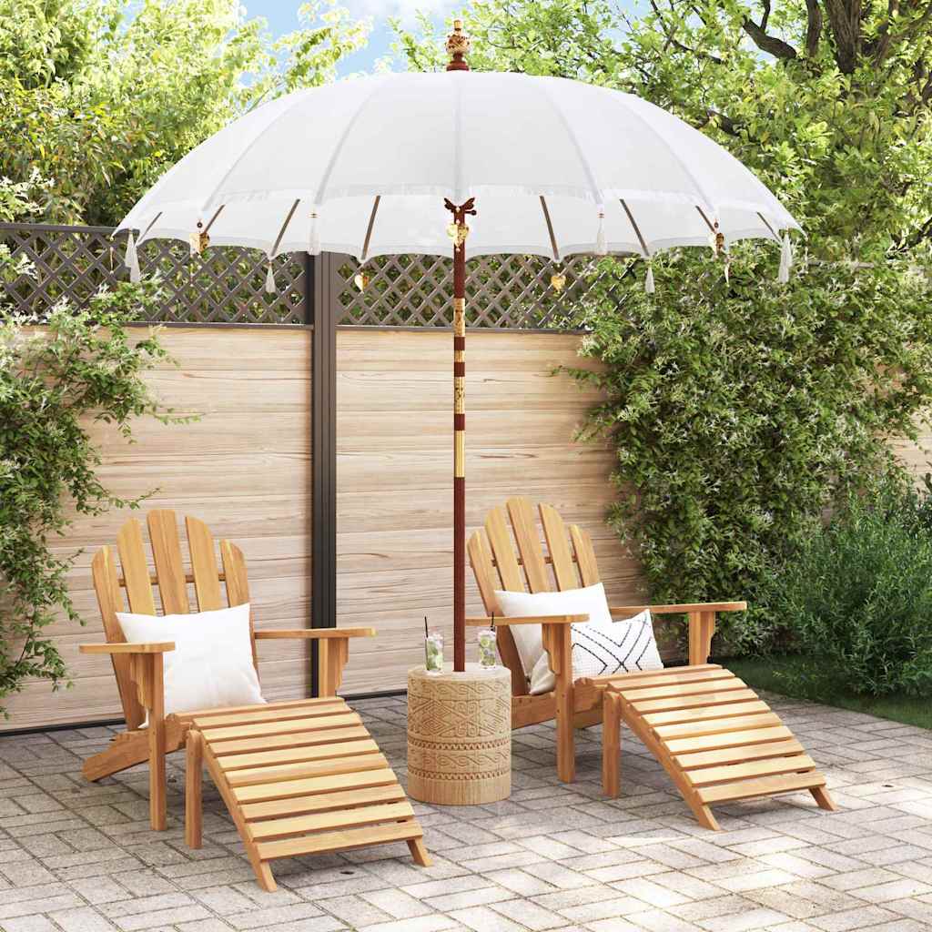 Balinese Parasol Cream 220 X 220 X 260 Cm Cotton And Solid Wood