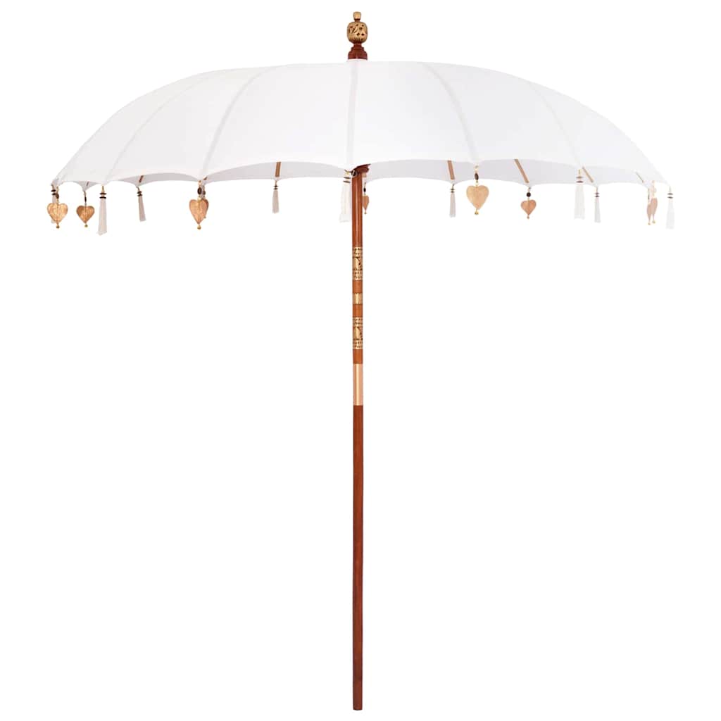 Balinese Parasol Cream 220 X 220 X 260 Cm Cotton And Solid Wood