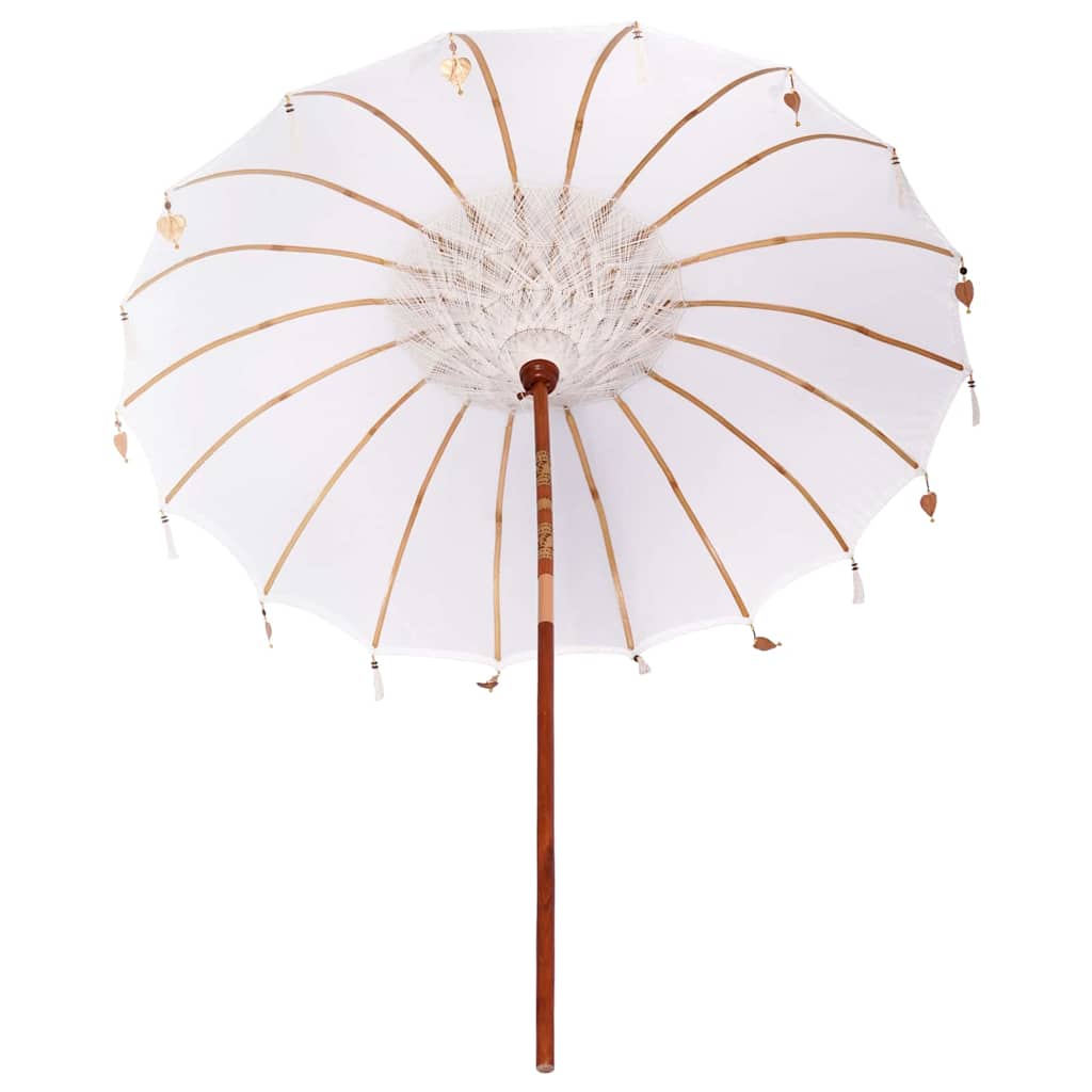 Balinese Parasol Cream 220 X 220 X 260 Cm Cotton And Solid Wood