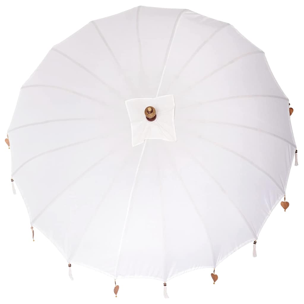 Balinese Parasol Cream 220 X 220 X 260 Cm Cotton And Solid Wood