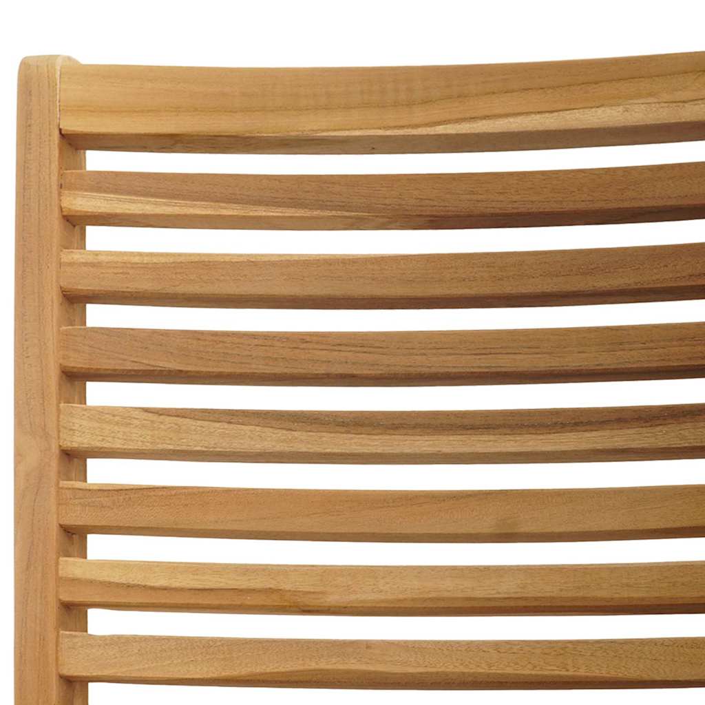 Chair Folding 2 Pcs Brown 64.5 X 52 X 108 Cm Solid Teak Wood