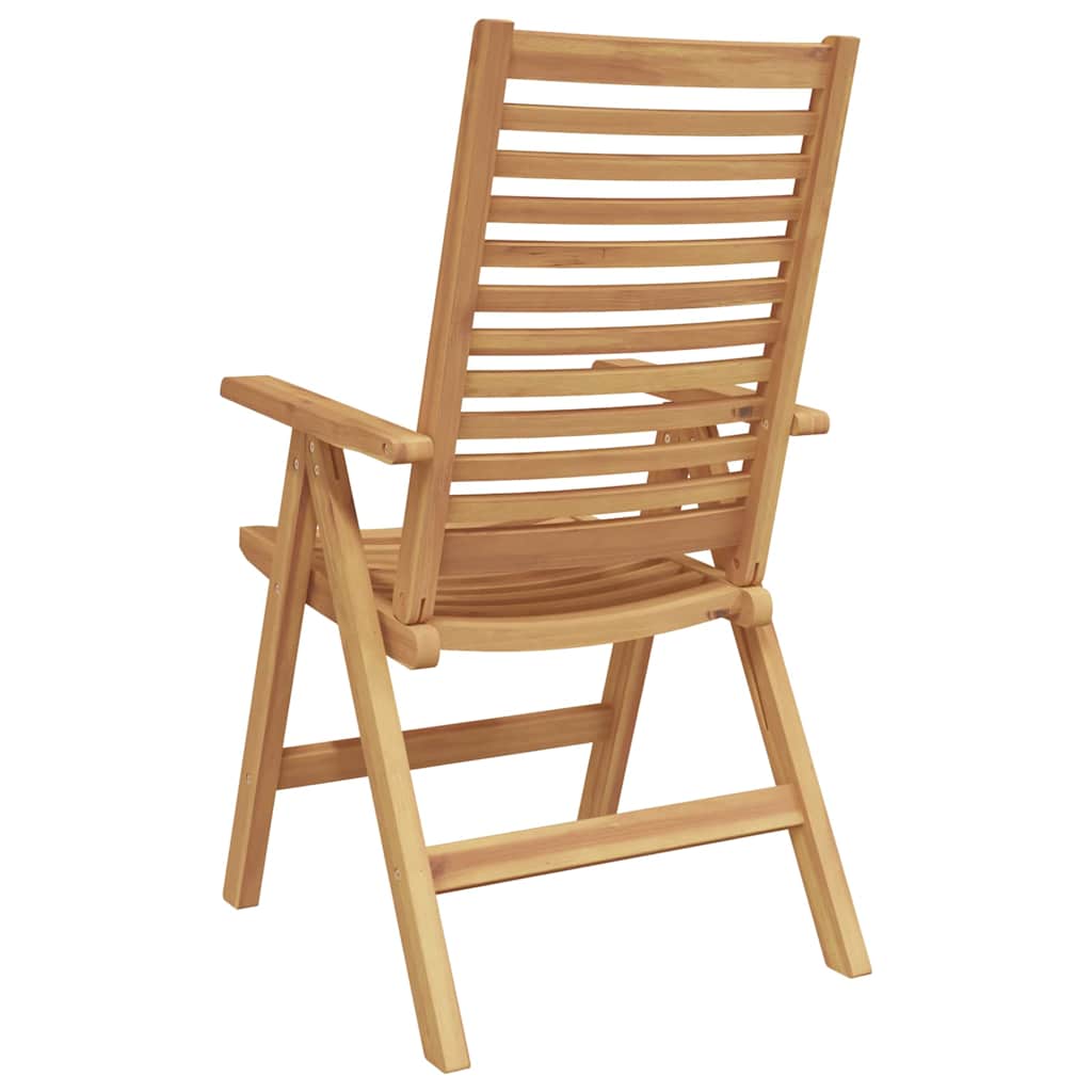 Chair Folding 2 Pcs Brown 64.5 X 52 X 108 Cm Solid Teak Wood