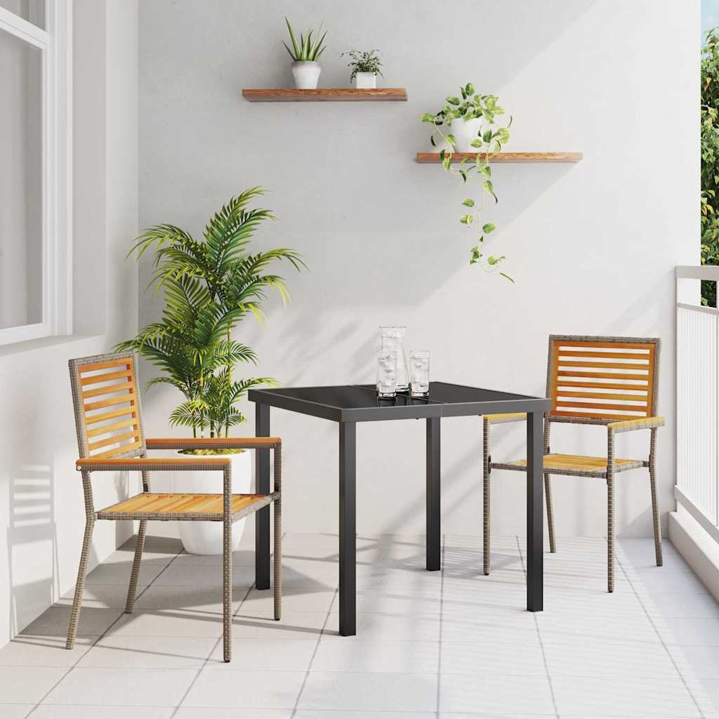 Garden Stacking Chairs 2 Pcs Cream And Brown 54 X 56 X 90 Cm